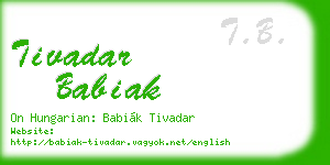 tivadar babiak business card