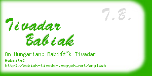 tivadar babiak business card